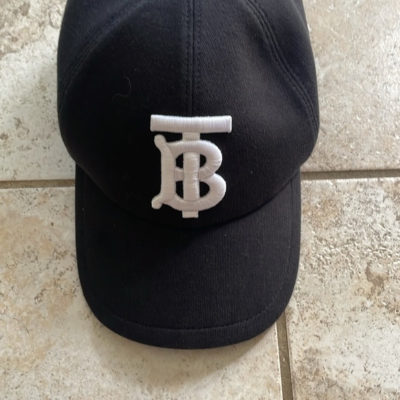 Burberry Embroidered TB Monogram Twill Baseball Cap Black - Picture 4 of 14